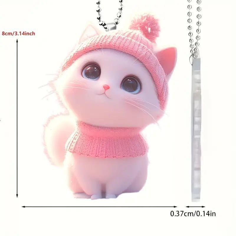 

Acrylic Pink Eyecatching Cat Charm For Fashionable Car Interior Accessories