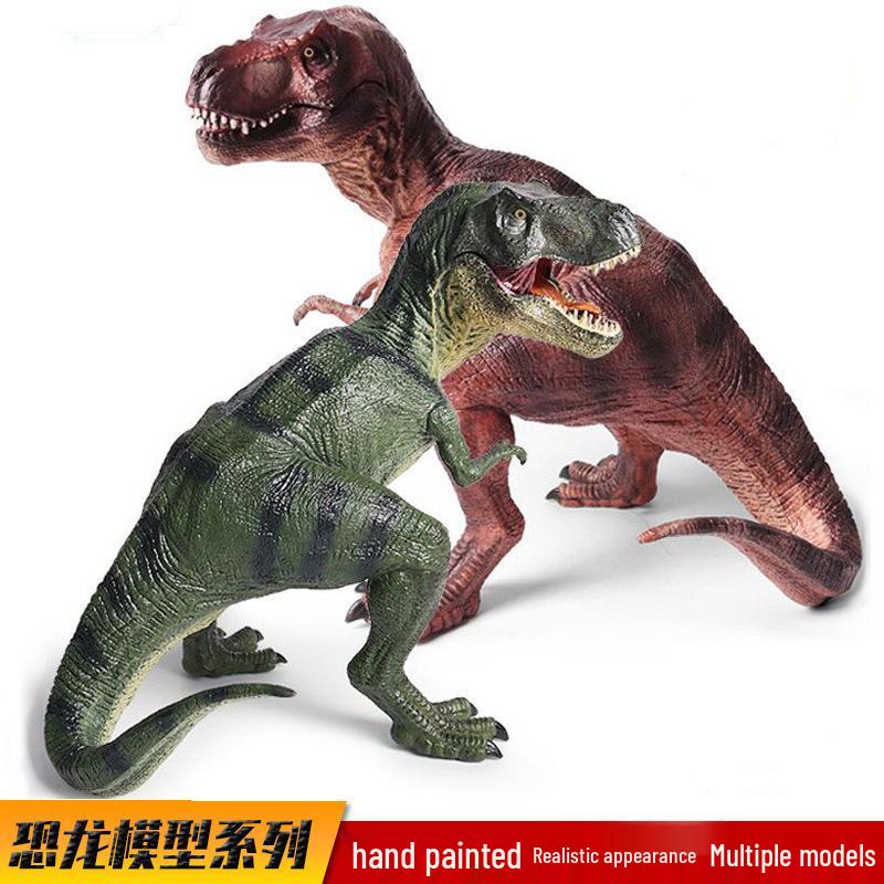 Static Tyrannosaurus Rex Dinosaur Model - Squatting Pose Plastic Toy Ornament