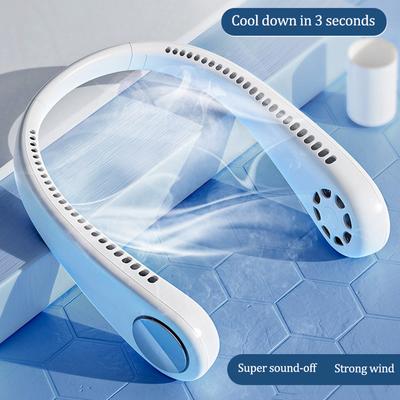 Personal Mini Air Cooler Hanging Neck Fan With USB Rechargeable Strong Wind Lazy Outdoor Sports Bladeless Fan