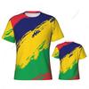 Maglietta Sportiva Aderente Uomo Colori Bandiera Mauritius Numero Nome Personalizzato T-shirt Donna Maglia Per Fan di Calcio