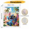 Disney Stitch Beach Oil Paint Art Painting Kit Home Wall Decor Handmade Gift Relaxing Summer Vacation Scenic Tropical Island Fun Craft
