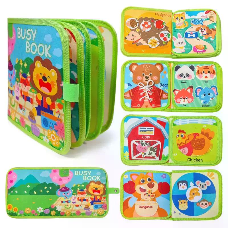 1 Set Children'S Cognitive Educational Enlightenment Unbreakable Felt Books Diy Farm Stories Toy Felt Cloth Book Busy Books