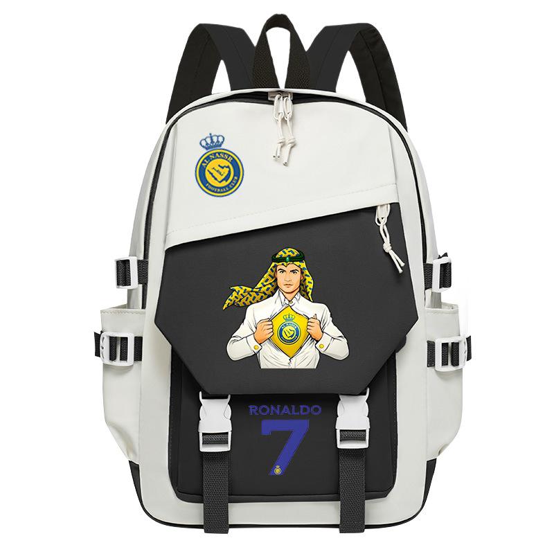 Football Star Ronaldo Surrounding Cr7 Printing Student Schoolbag Trend Backpack To Reduce The Burden And Large Capacity