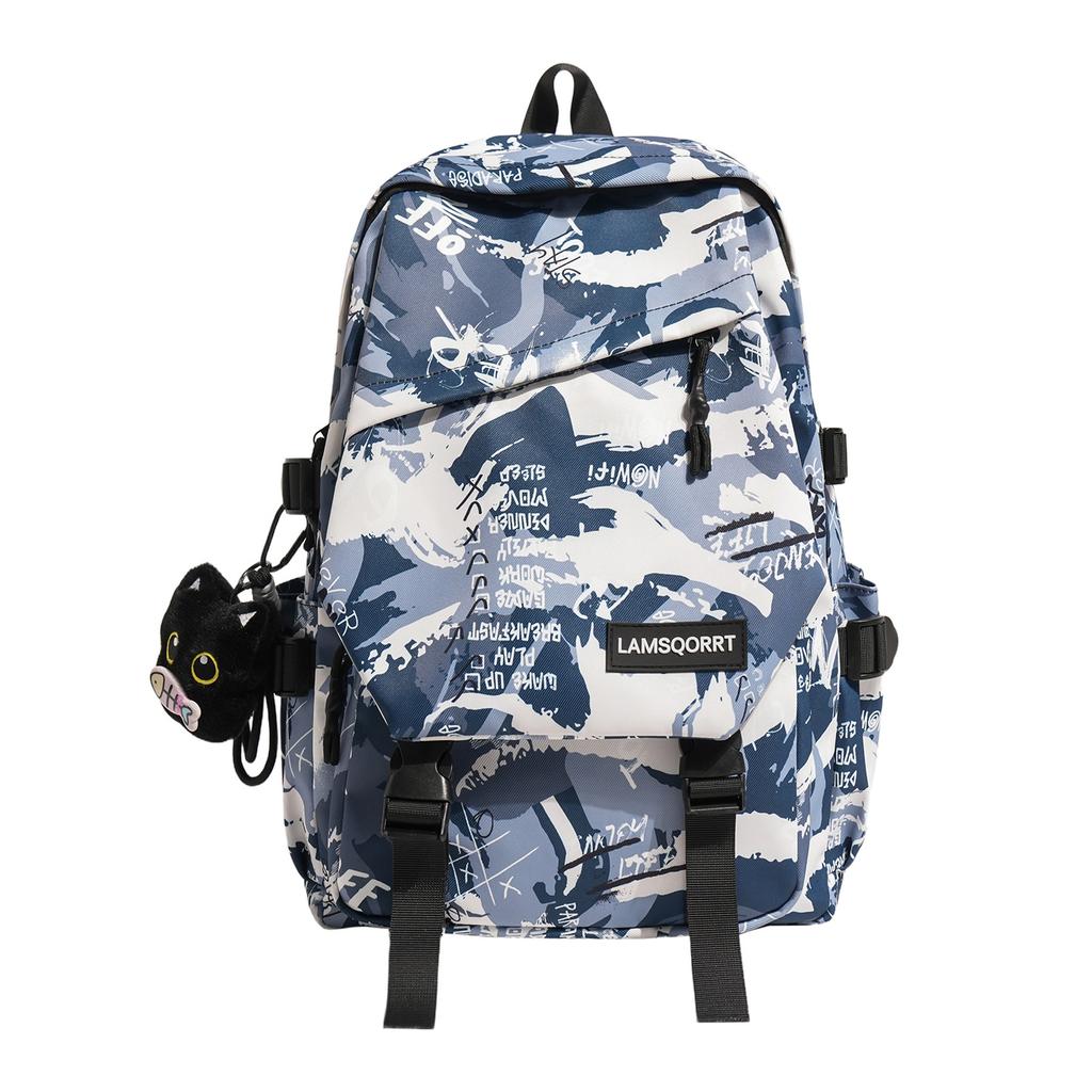 Schoolbag Graffiti School Bag for Boys Junior High School Students High School Students Backpack for Men Fashion Trend High School Students Backpack