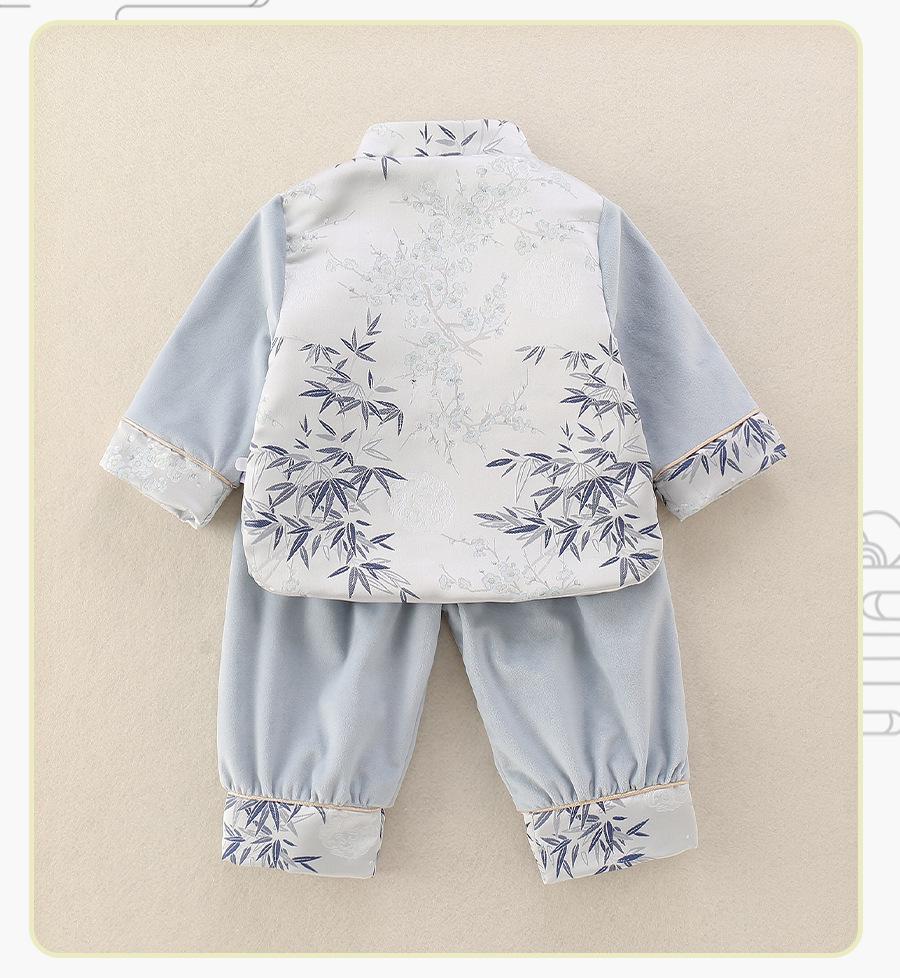 Completo Due Pezzi Tang per Bambino: Tuta stile cinese per neonato/bambino, perfetta per il primo compleanno, primavera e autunno