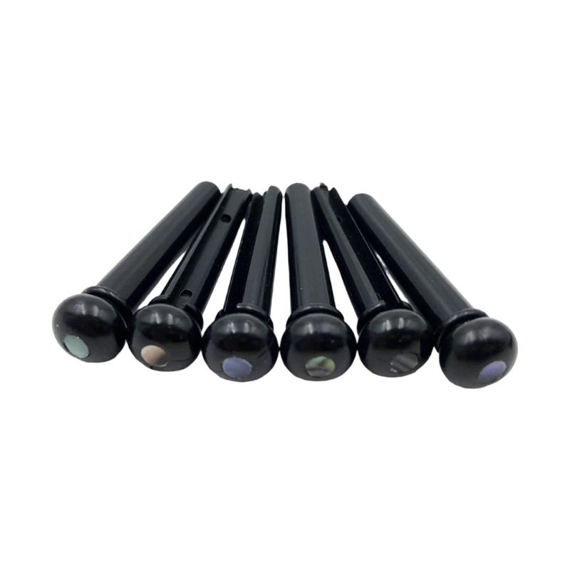 6Pcs Guitar Bridge Saddles Nut Acoustic Guitar Strings Nail Pegs Replacement Guitar Bridge Pin for Acoustic Folk Guitar