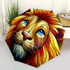 1pc Stained Glass Lion Head Design Automatic Opening Folding Umbrella with 8-Bone Iron Frame, Suitable for Fans, Travel, Daily Use, Outdoor, Festive G