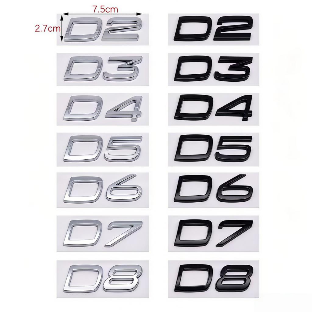 1PC 3D V40~V90 XC40~XC90 S60L S80L B2 T3 D4 Etc Logo Badge Sticker Rear Trunk Emblem Decal
