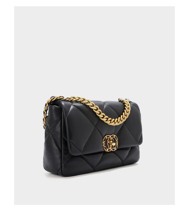 Schicke Schulter-Crossbody-Tasche aus rautenförmig gestepptem Lammleder - Damen Große Kapazität, Vielseitig, Pendlerstil