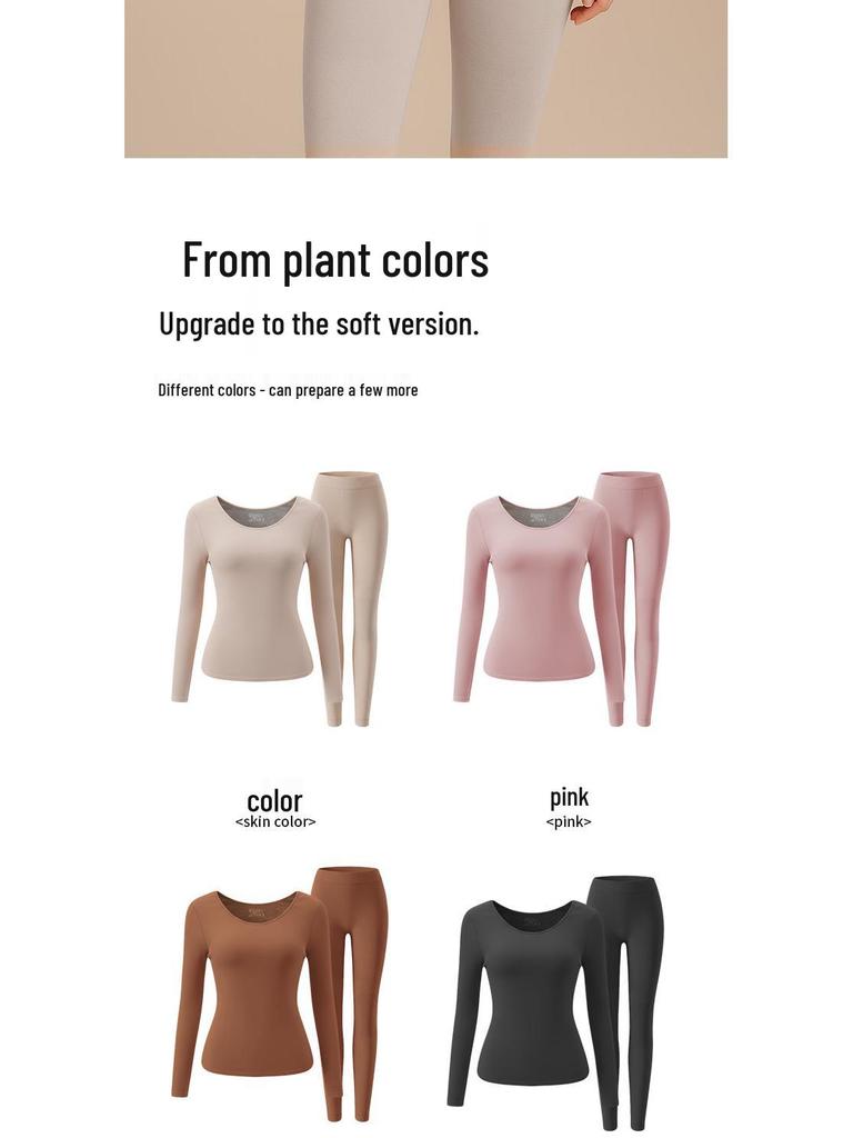 Graphene High Elastic Women's Plus Size Slimming Underwear Set - Warm Autumn Winter Base Layer