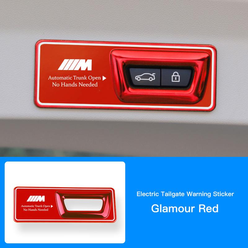 BBLB5 Car Trunk Tailgate Switch Cover Stainless Steel Sticker Auto Interior For BMW X1 X2 X3 X5 X4 X6 X7 G30 G20 G32 G11 G12 F40 F30