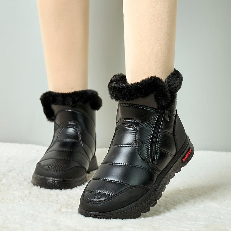 Chaussures pour femmes Nouvelles chaussures montantes en coton Mode Protection contre le froid Chaleur Ajout de polaire Bottes de neige pour femmes Bottes en coton d'hiver