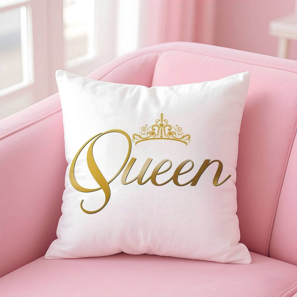 Letter Queen And King Pillow Case Safe Custom Photo Pillow, Anti-fade Brushed Fleece Cushion, Maternal & Infant Safe.