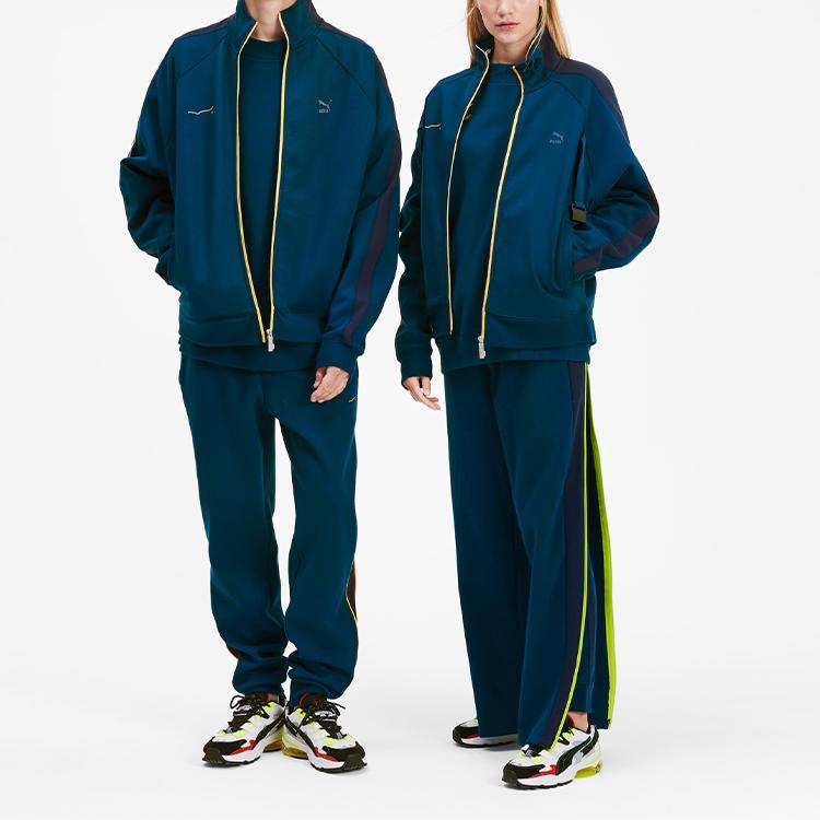 Puma x ADER ERROR Collaborative Logo Print Fleece-Lined High Collar Sport Jacket For Winter Men Jackets Navy 595533-60