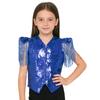 Boys Sequined Patchwork Vest Tassels Cap Sleeves V Neckline Stage Performance Waistcoat