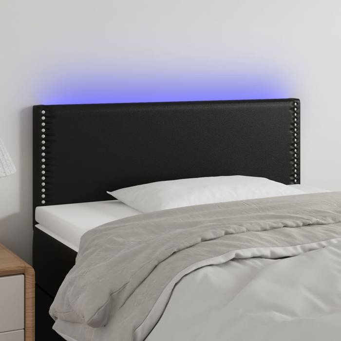 VidaXL LED Headboard Bedroom Furniture Single Bed Accessory Headboard Interior Black 90x5x78/88 3121550