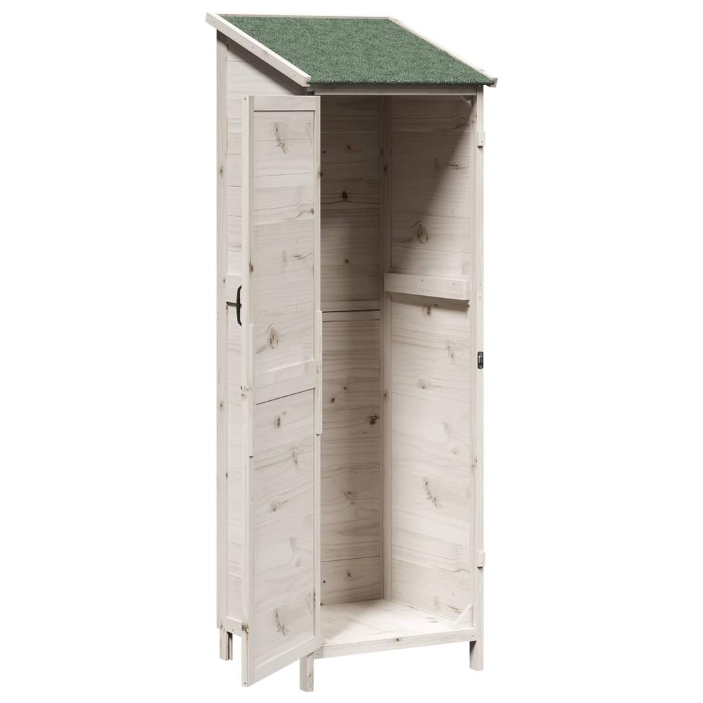 Garden Shed White 59.5 x 56 x 176.5 cm Solid Spruce Wood