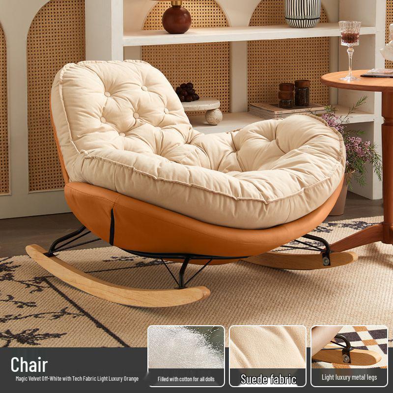 Adult Recliner Rocking Chair: Indoor Leisure Sofa for Living Room or Balcony