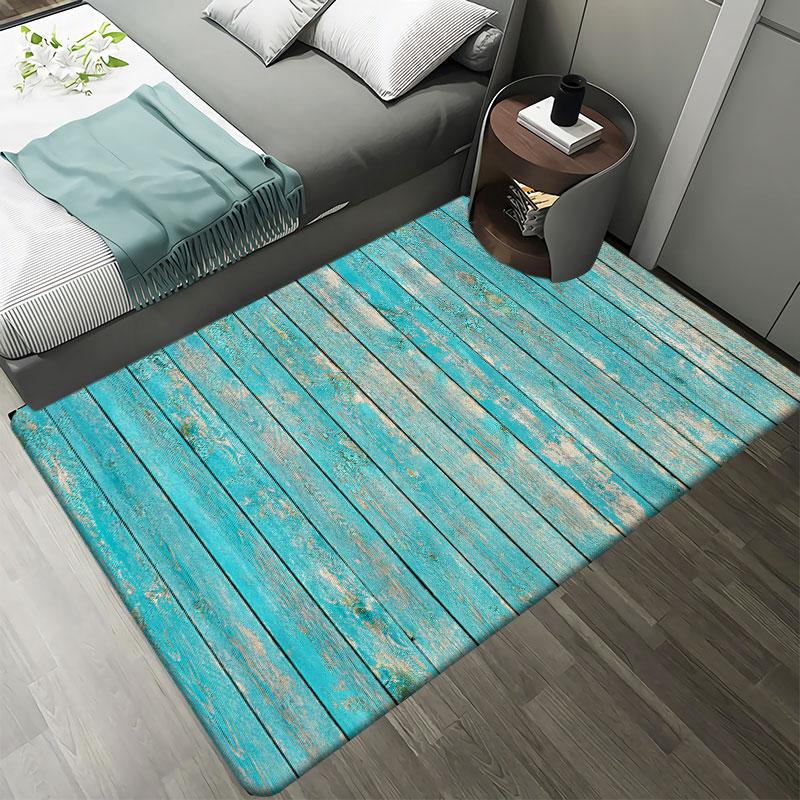 Dekoracja salonu dywan z fakturą drewna sypialnia stolik nocny dywan do strefy domowej nowoczesna antypoślizgowa mata podłogowa