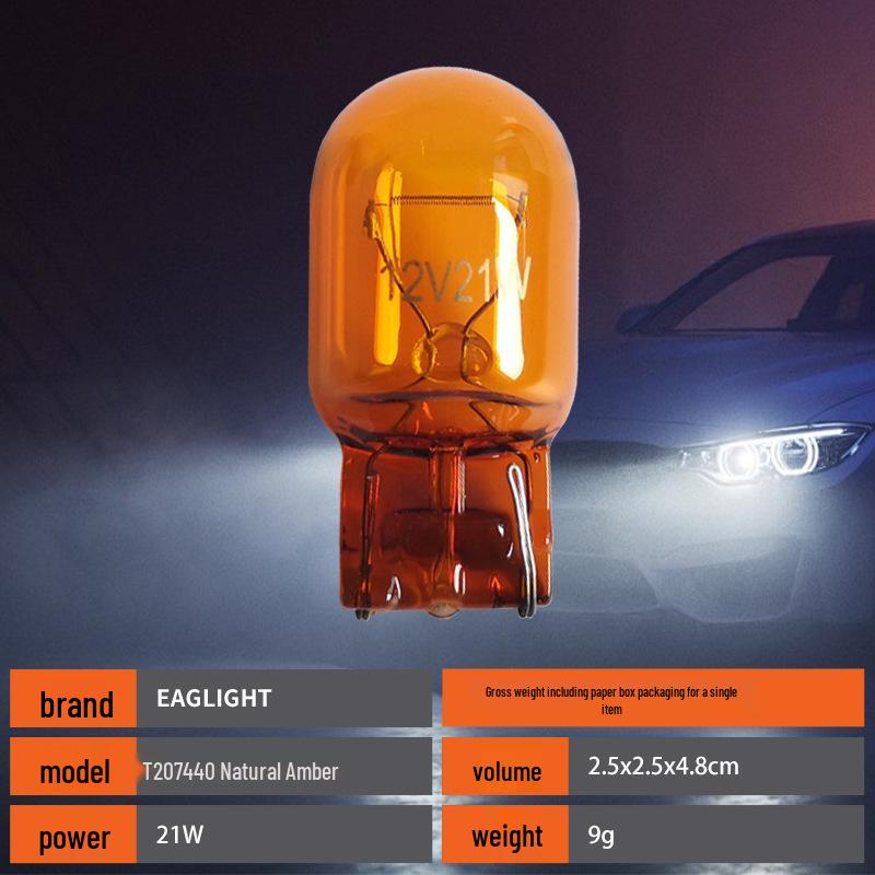 Amber/Blue T20 7440/7443 Brake & Turn Signal Bulb W21/5W
