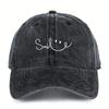Smile Graphic Distressed Baseball Cap Vintage Washed Dad Hat Adjustable Casual Unisex