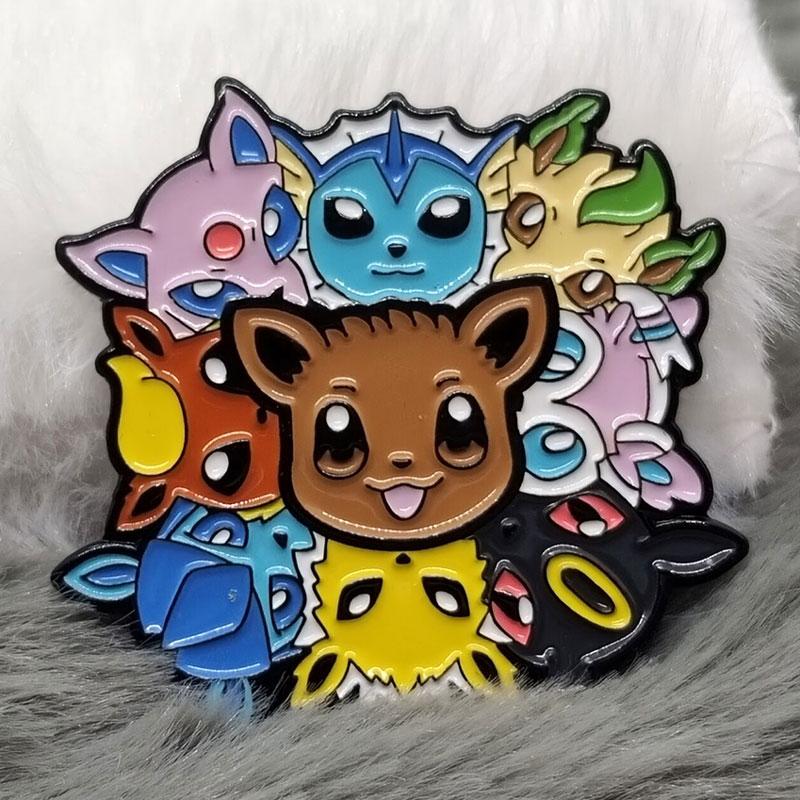 Pikachu Enamel Pins Eevee Lapel Badge for Backpacks Cute Brooches for Women Metal Fashion Jewelry Accessories Gifts