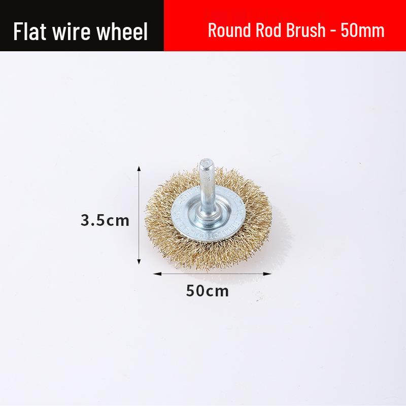Electric Wire Brush Head with Handle for Rust Removal - 6mm Grinding Wheel Attachment