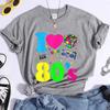 New Fashion I Love The 80s T-Shirt Womens Vintage 1980s T-Shirt Funny Classic T-Shirt Tops Women's Crew Neck Tees Female