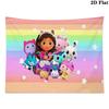 Gabby Dollhouse Wall Tapestry Aesthetic Wall Hanging Printed Fabric Blanket Decorative Tapestries for Bedroom Living Room Home Decor