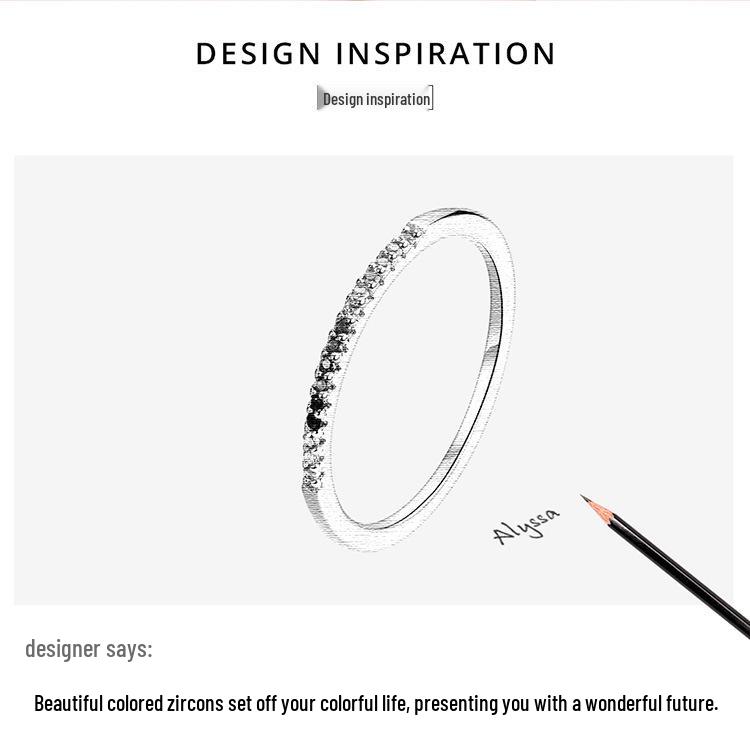 Aifle Sterling Silver S925 Zircon Ring - Simple Fashion Jewelry.