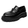 2025 large size shoes, teenagers big head shoes, one-pedal loafers, small thick-soled heightening leather shoes, men's shoes