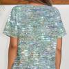 T-Shirt mit Allover-Print in Übergröße, lässiges Kurzarm-Top für Frühling und Sommer, Damenbekleidung in Übergröße