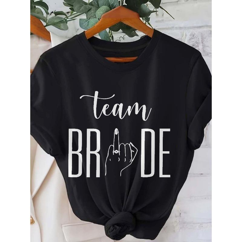 

Женская футболка с принтом Команда невесты Victory, с круглым вырезом, коротким рукавом, для подружки невесты, свадебная S