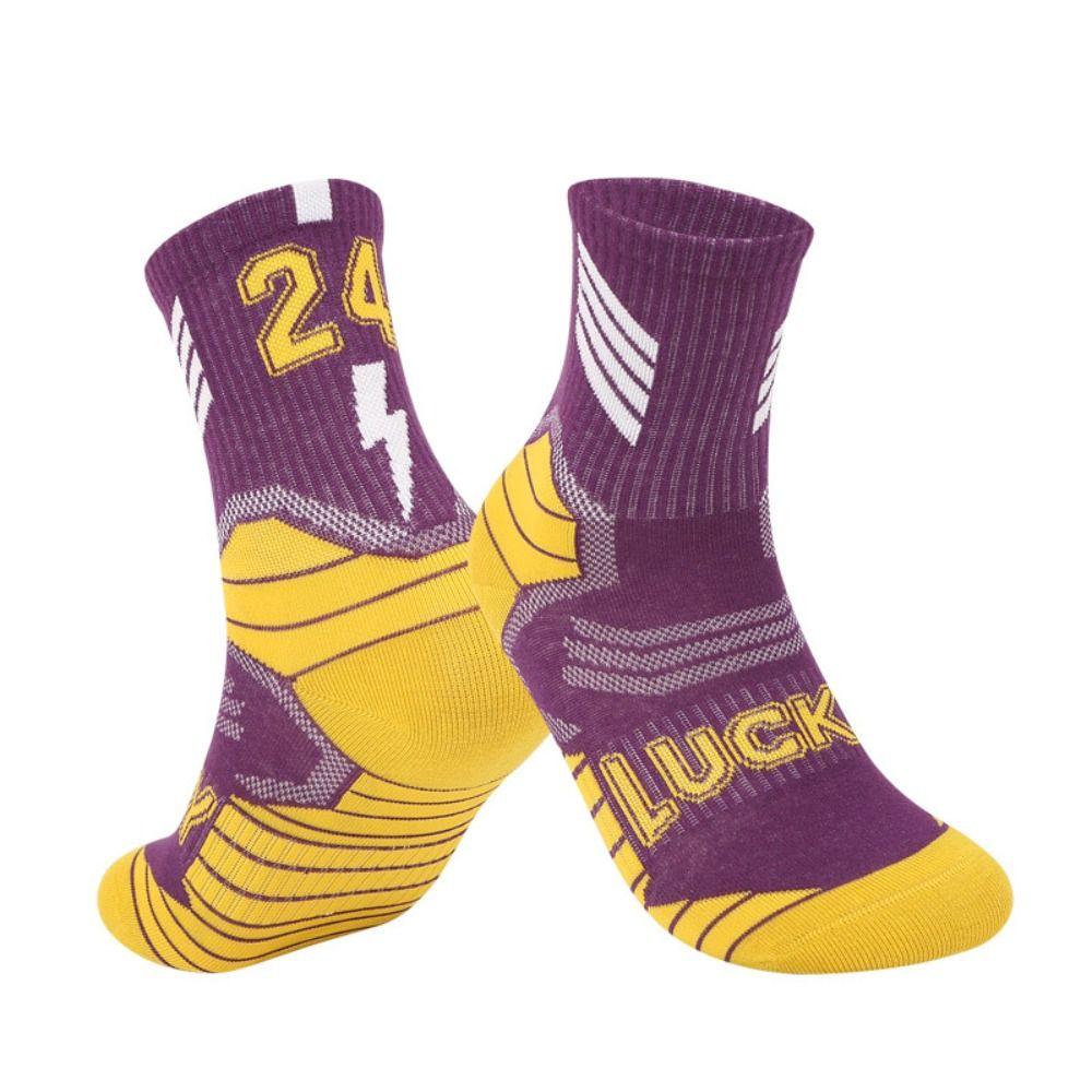 1 Pair Cotton Basketball Socks Long Tube-shaped Breathable Children Soccer Socks Colorful Comfortable Towel Socks Riding