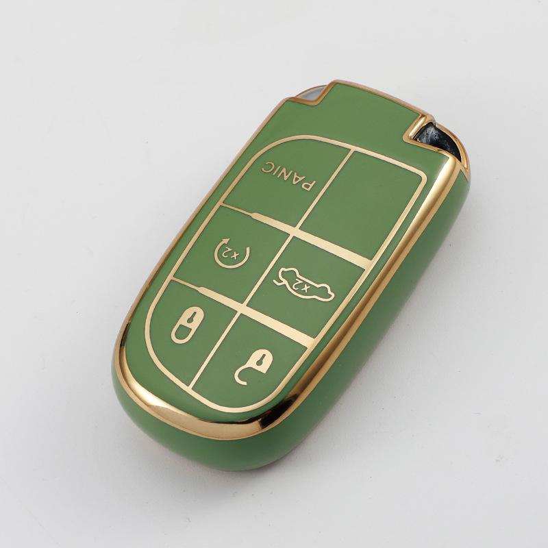

Applicable Gold Edge Key Case for Jeep Compass, Cherokee, Renegade, Grand Cherokee, and Dodge
