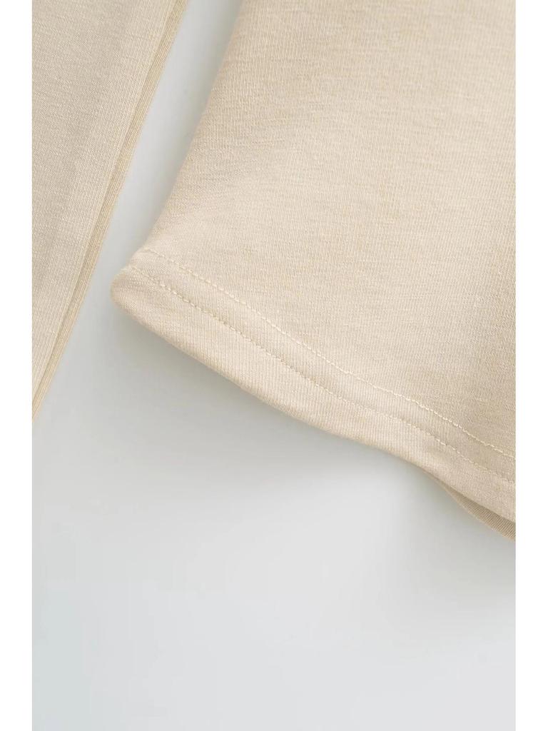 Women's Spicy Girl Round Neck Long Sleeve Yoga Tee - Slim Fit, Solid Color, Elastic Base Layer