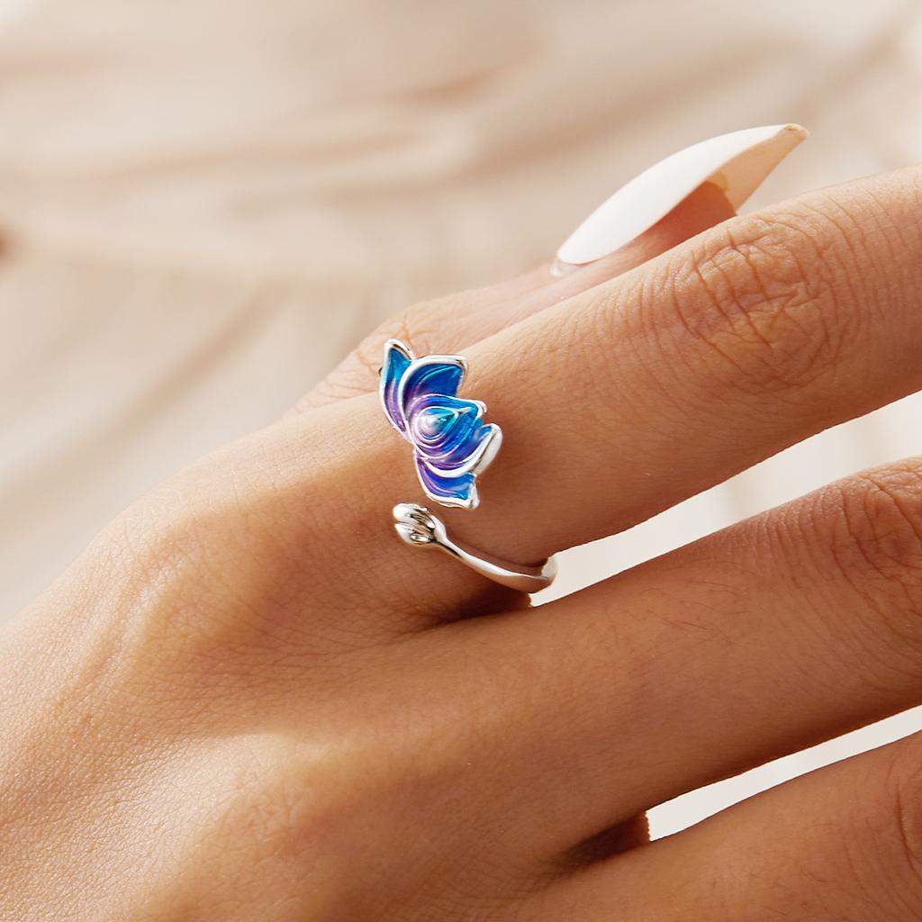 Inel Retro Chinezesc Cloisonne cu Floare de Lotus Pentru Femei Punk Gotic Vintage Inel Deschis Designer Handmade Zircon Accesorii Unisex