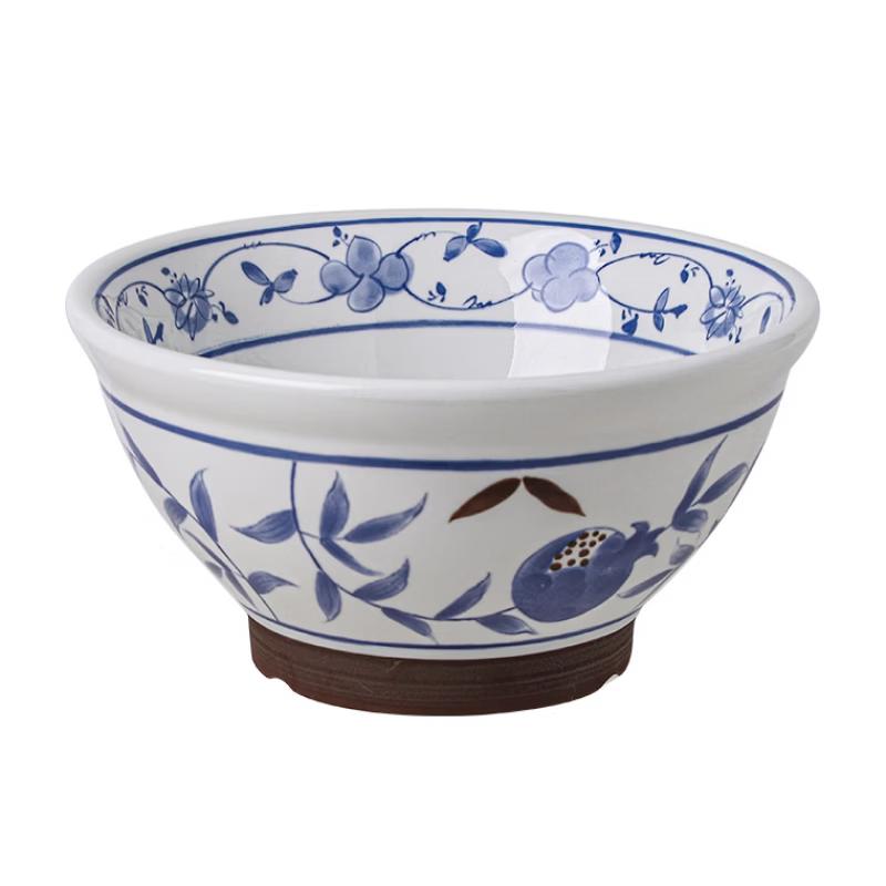 ZISIZ Blue and White Porcelain Ramen Bowl