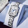 OLEVS Women's Watches 5641 Luxury Fashion Square Original Quartz Watch for Lady Rose white Dial Waterproof Date Stainless Steel