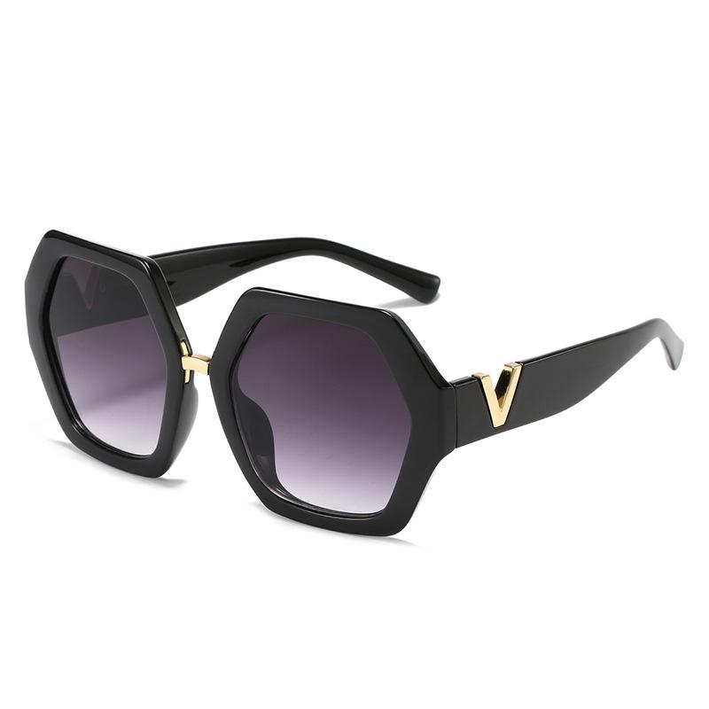 

Trendy Leopard Print Thick Frame Metal V Women s Sunglasses 8810 New