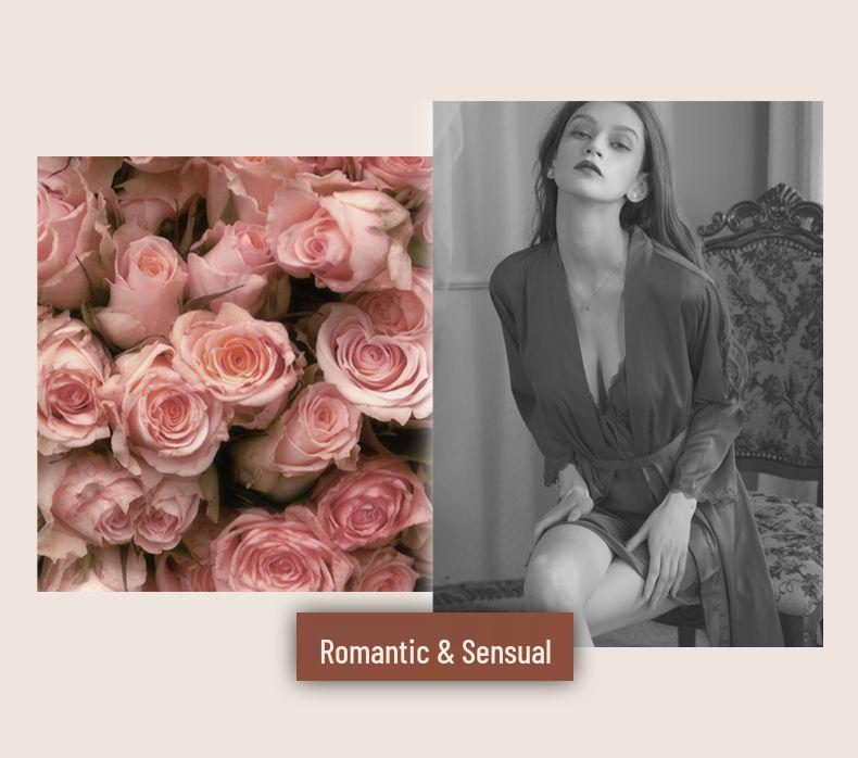 Damen Ice Silk Spitzen-Camisole & Morgenmantel Set – Sexy Zweiteiliger Pyjama