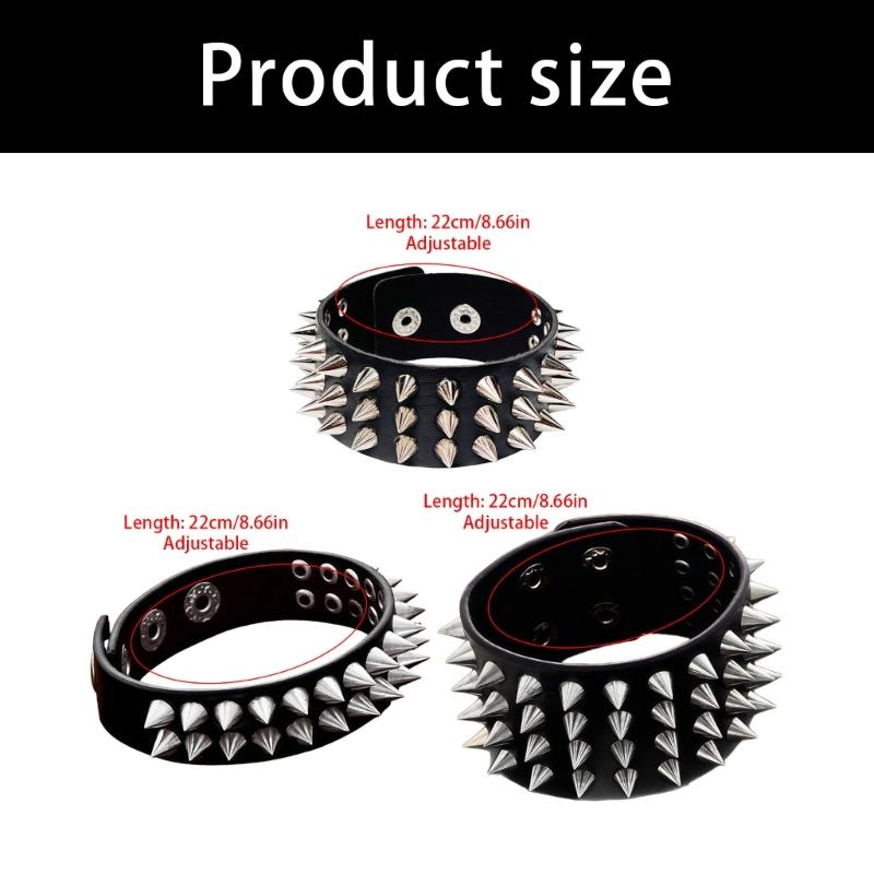 Modern Pointed Studs Multi Layer Leather Bracelet Adjustable Secure For Fashion Lovers Stylish Accessory Perfect Gift