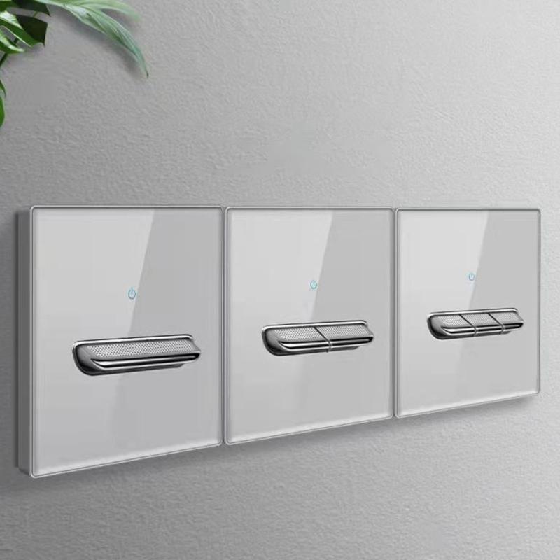 Upgrades Toggles Resets Electrical Switches Panel Hardened Glass Cover Strong Design Wall Mounted Accessory for Household