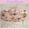 Elegant 18k Rose Gold Plated Womens Geometric Ring With Dazzling Zirconia Stones For Engagement