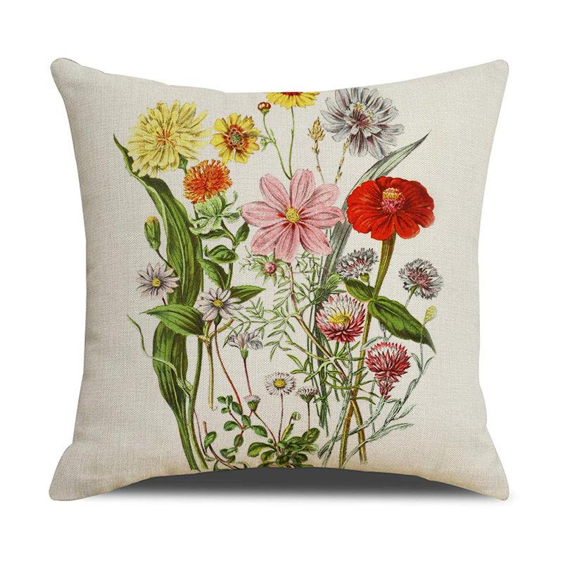 Home Decor Colorful Floral Pattern Throw Pillow Covers Pattern Cushion Cover Suitable For Sofa Bedroom Car Pillow Cover