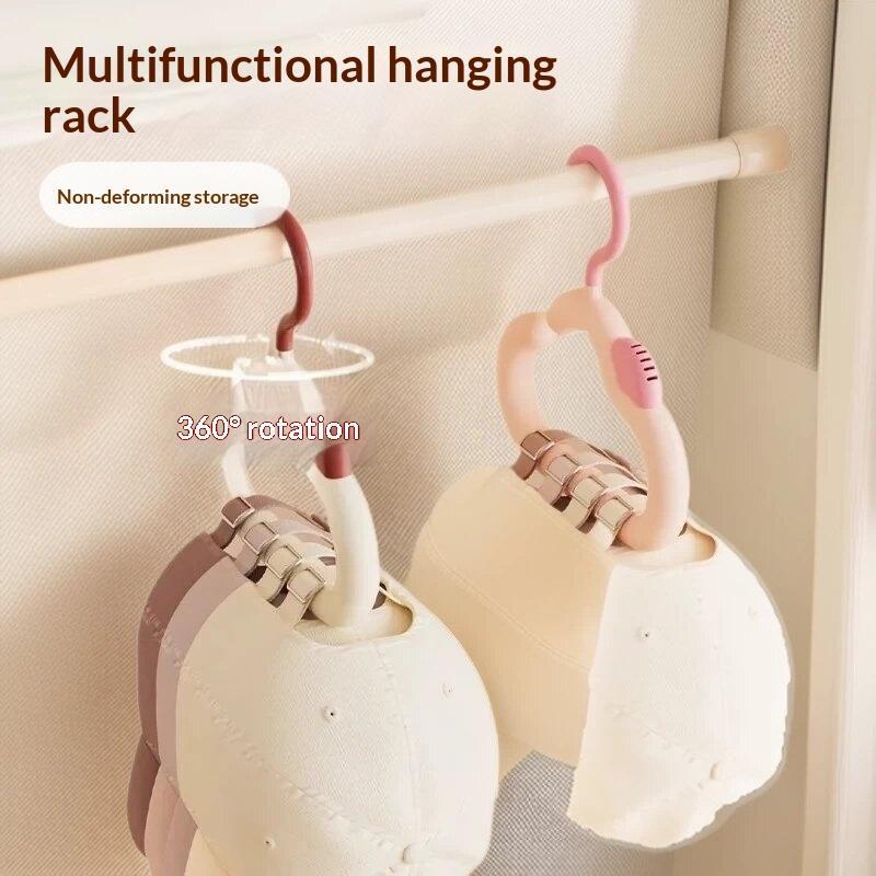 Rotatable Hat Storage Clothes Hanger Multi-Function Hook Home Use Plastic Coat Hanger Adult Closet Storage Cloud Shaped Hooks