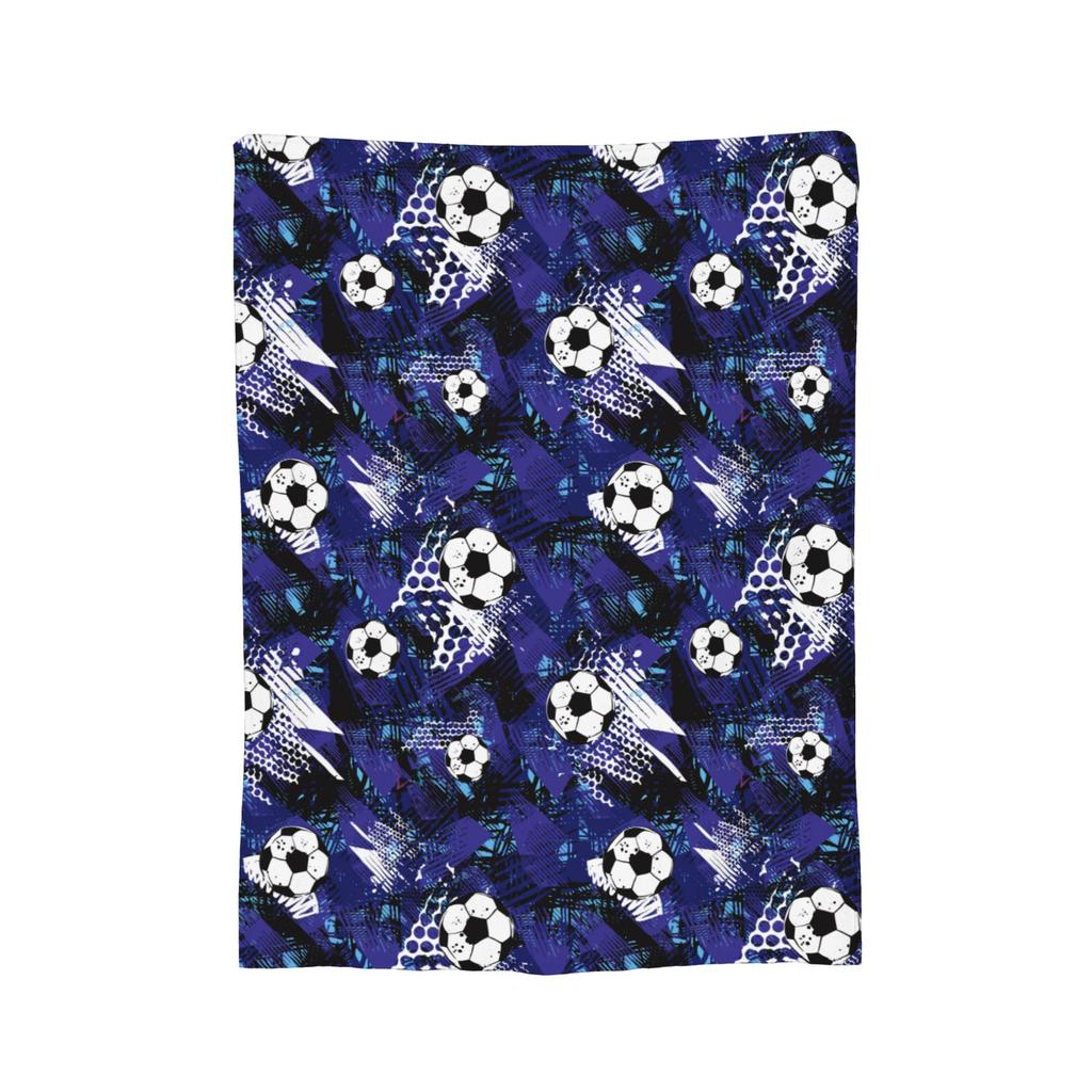 Cartoon Soccer Ball Football Blanket Coral Fleece Plush Print   Multifunction Warm Throw Blanket for Bed Outdoor Bedspreads