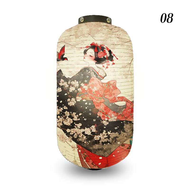 Traditional Style Cloth Lantern Japan Ukiyo-e Geisha Painting Lanterns Izakaya Sushi Shop Restaurant Party New Year Decoration