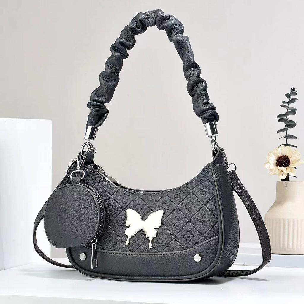 Trendy Small Quilted Butterfly Shoulder Bag With Soft Texture And Multiple Colors