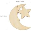 32 Pack Wooden Moon and Star Cutouts - Glitter Crescent Hanging Ornaments, Gift Tags for Home Party Decoration, Craft Project